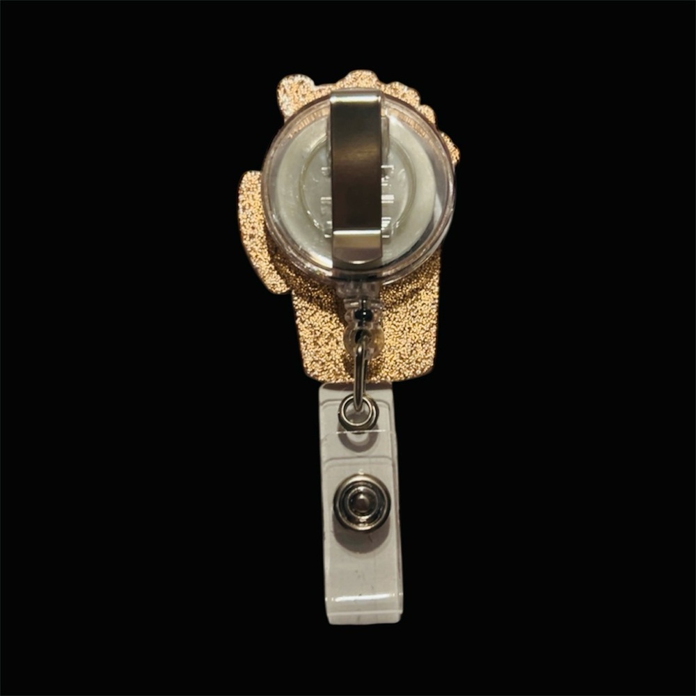 Starbucks Cup Badge Reel with Gold and Red Accents - Picture 2 of 2